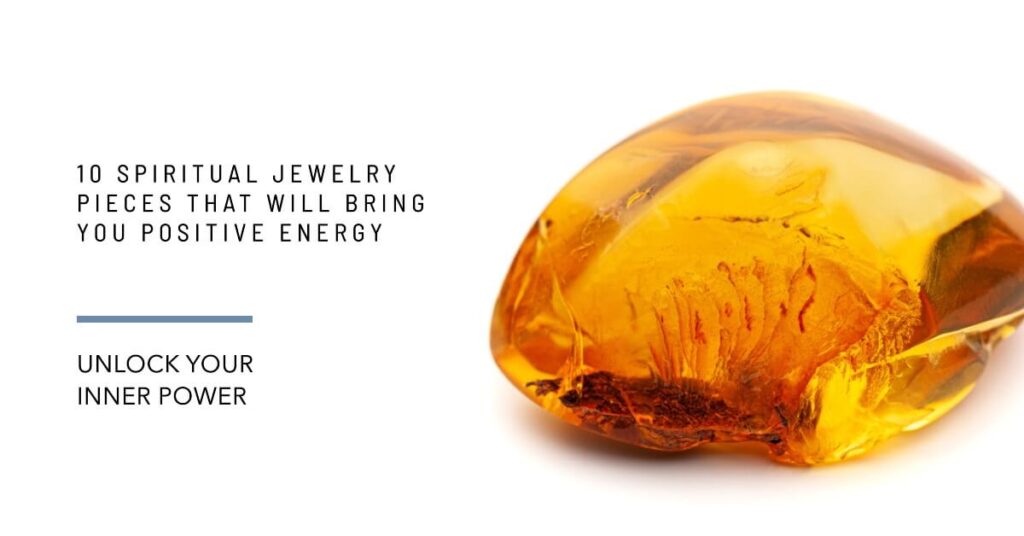 a blog post feature image about the topic 10 Spiritual Jewelry Pieces That Will Bring You Positive Energy use this color scheme 484F9D FBBCA4 95A6B1